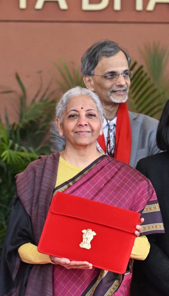 Union Budget 2026 Live Nirmala Sitharaman arriving at Parliament House for Budget 2026 holding red tablet