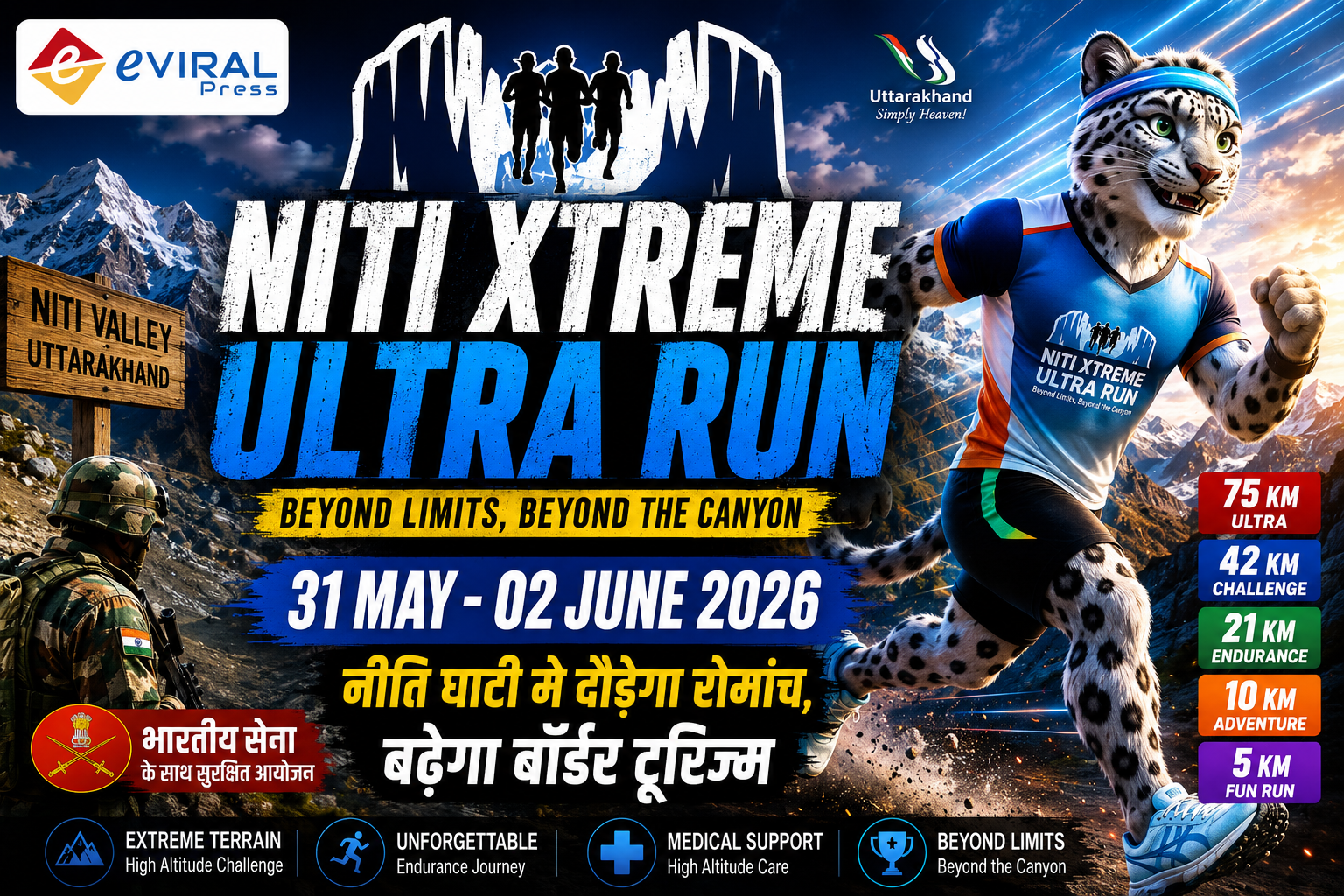 नीति घाटी में दौड़ेगा भारत का एडवेंचर विजन, ‘नीति एक्सट्रीम अल्ट्रा रन’ बनेगा सीमांत विकास का नया मॉडल
